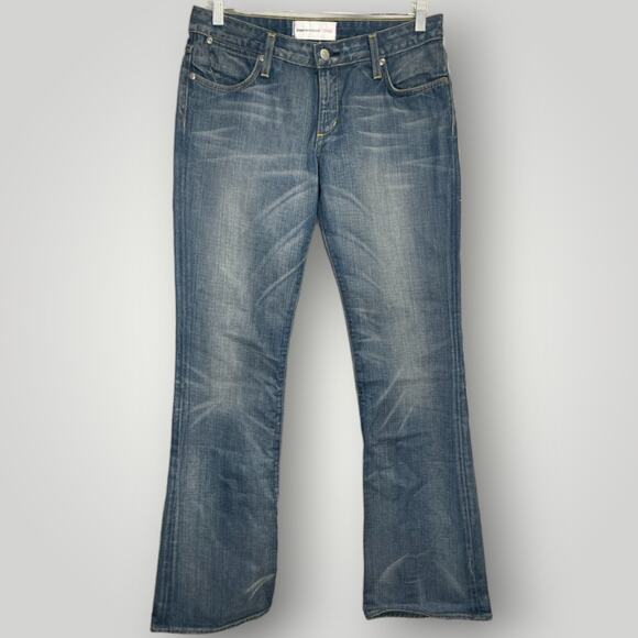 Y2k Paper Denim and Cloth Pants Madcap Flare Jeans Denim 29 Medium Wash Low Rise - Picture 4 of 7